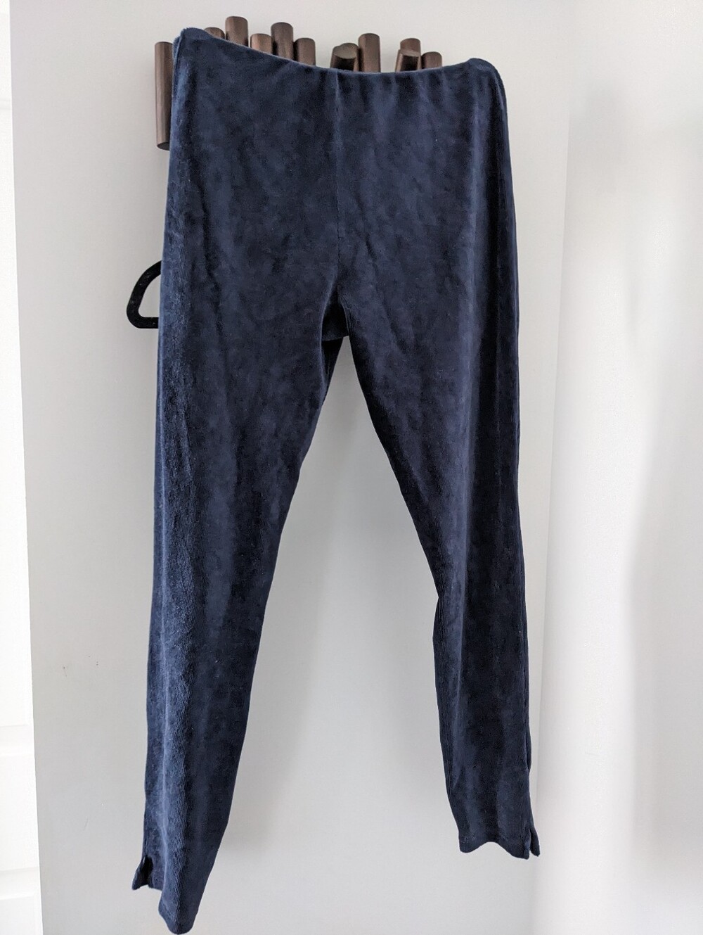 Simon's Women's Dark Navy Cotton Velvet Pants Leggings - Size Medium
